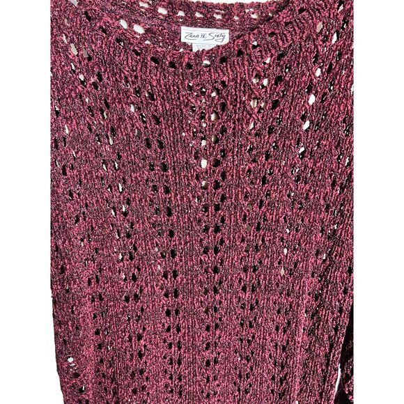 Zero II Sixty Sweater OS Open Knit Boxy Y2K Boho Cute Goth Oversized - Picture 2 of 7